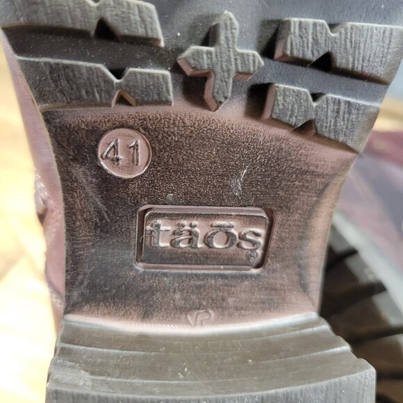 Taos Crave Merlot Leather & Suede Boots, Women’s Size 41 (10-10.5) Zipper - Picture 11 of 13